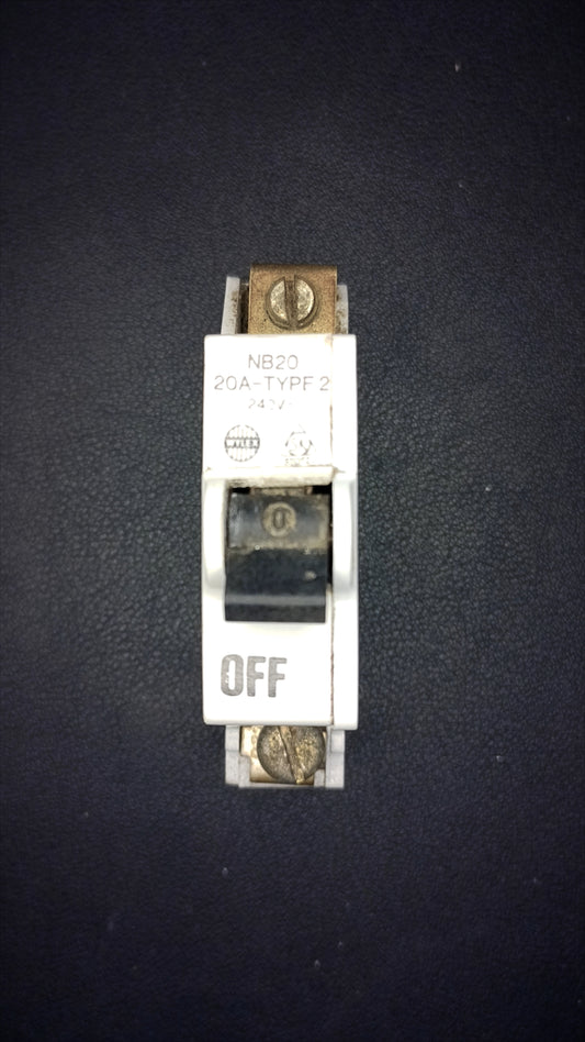 B20 Wylex NB20 20A Single Pole Circuit Breaker