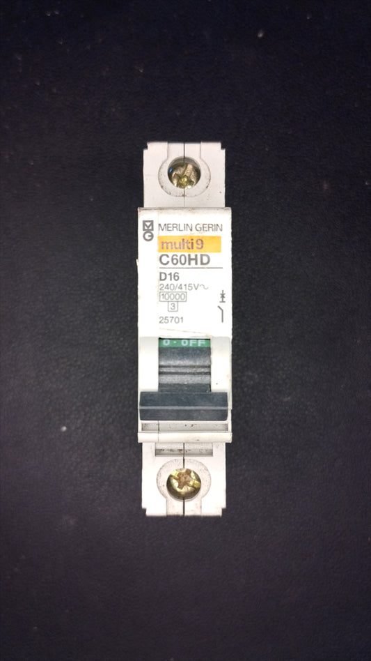 C16 Merlin Gerin C60HD 25701 16A MCB 1 Pole