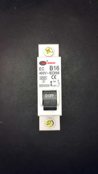 B16 Control Gear EC B16 16A MCB (1 Pole, 6000A)