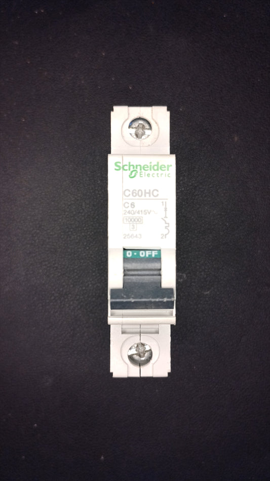 C6 Schneider Electric C60HC 25643 6A MCB 1 Pole