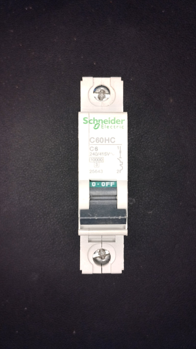 C6 Schneider Electric C60HC 25643 6A MCB 1 Pole
