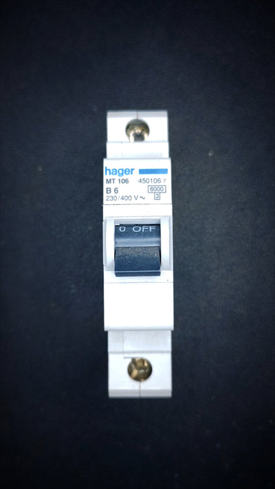B6 Hager MT 106 6A (1 Pole, 6000A)