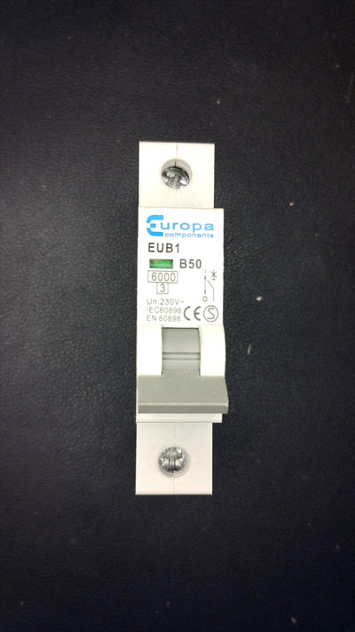 B50 Europa Components EUB1 50A (Single Pole MCB)