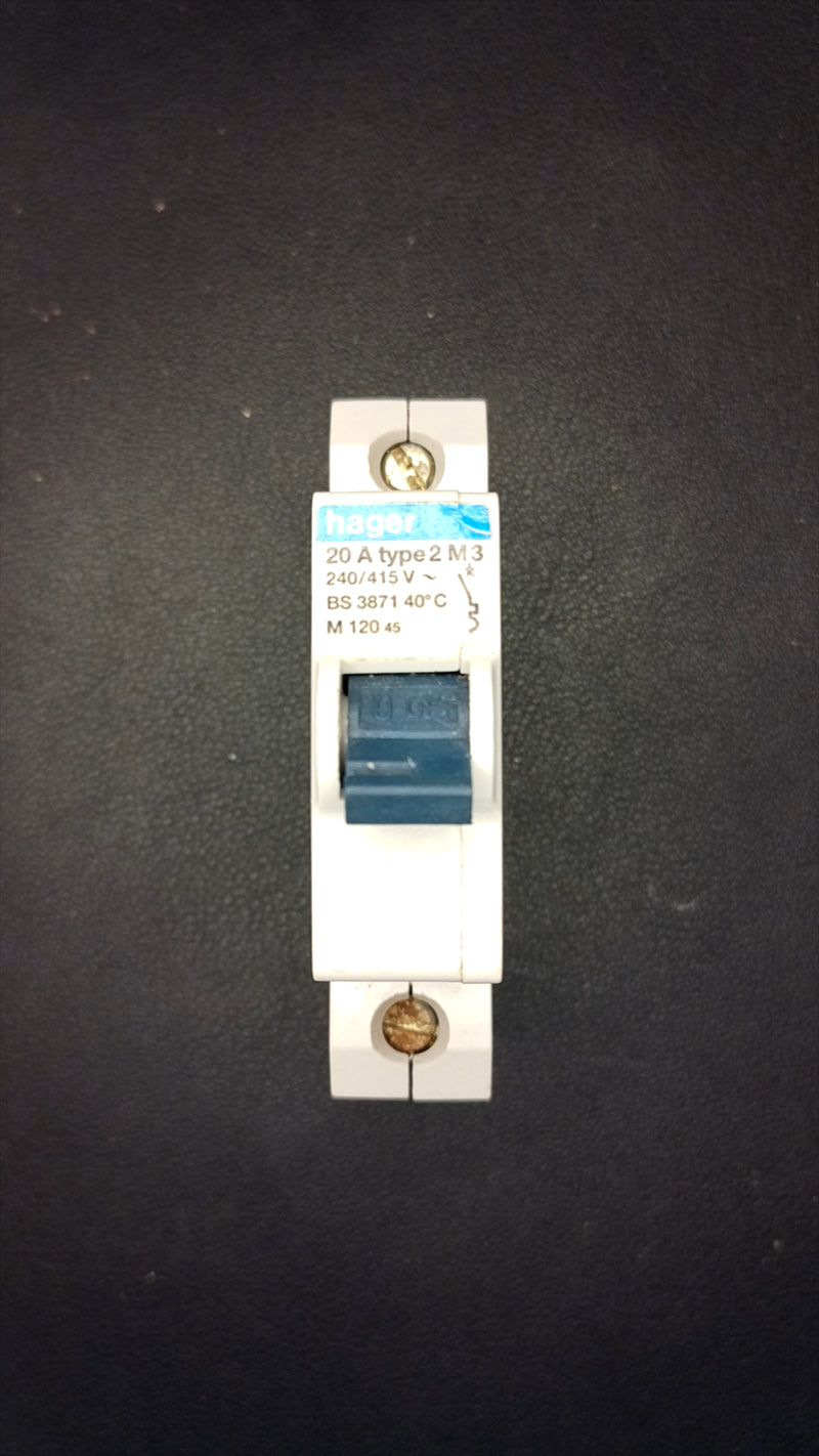 M20 Hager M 120 45 20A Circuit Breaker
