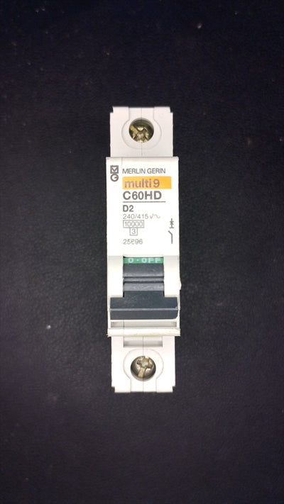 C2 Merlin Gerin C60HD 25696 2A MCB 1 Pole