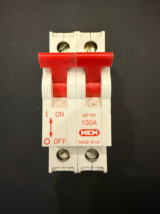 MEM 100A Main Switch Disconnector 100A Double Pole Isolator AD100