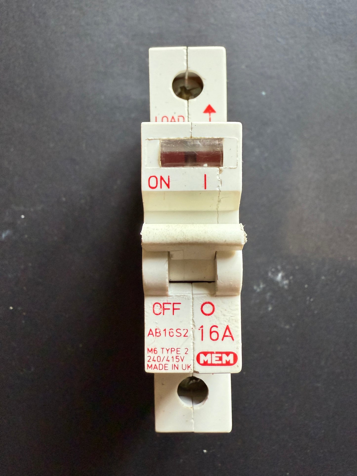MEM 2000 MCB 16 Amp Type 2 16A Single Pole Breaker AB06S2