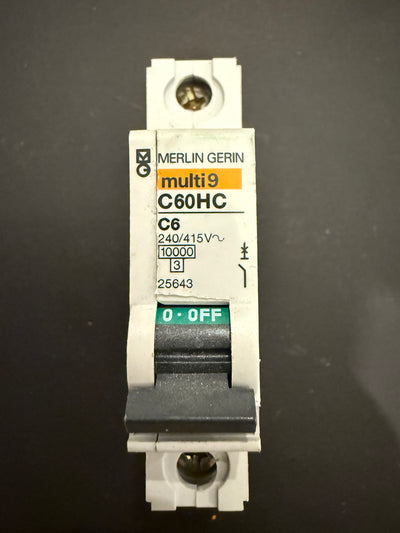 C6 Merlin Green C6 6A C69HC 25643 MULTI9 Circuit Breaker