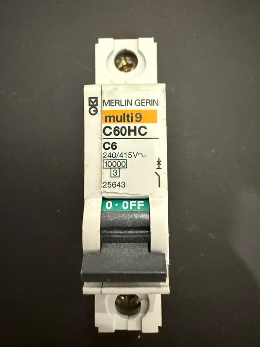 C6 Merlin Green C6 6A C69HC 25643 MULTI9 Circuit Breaker