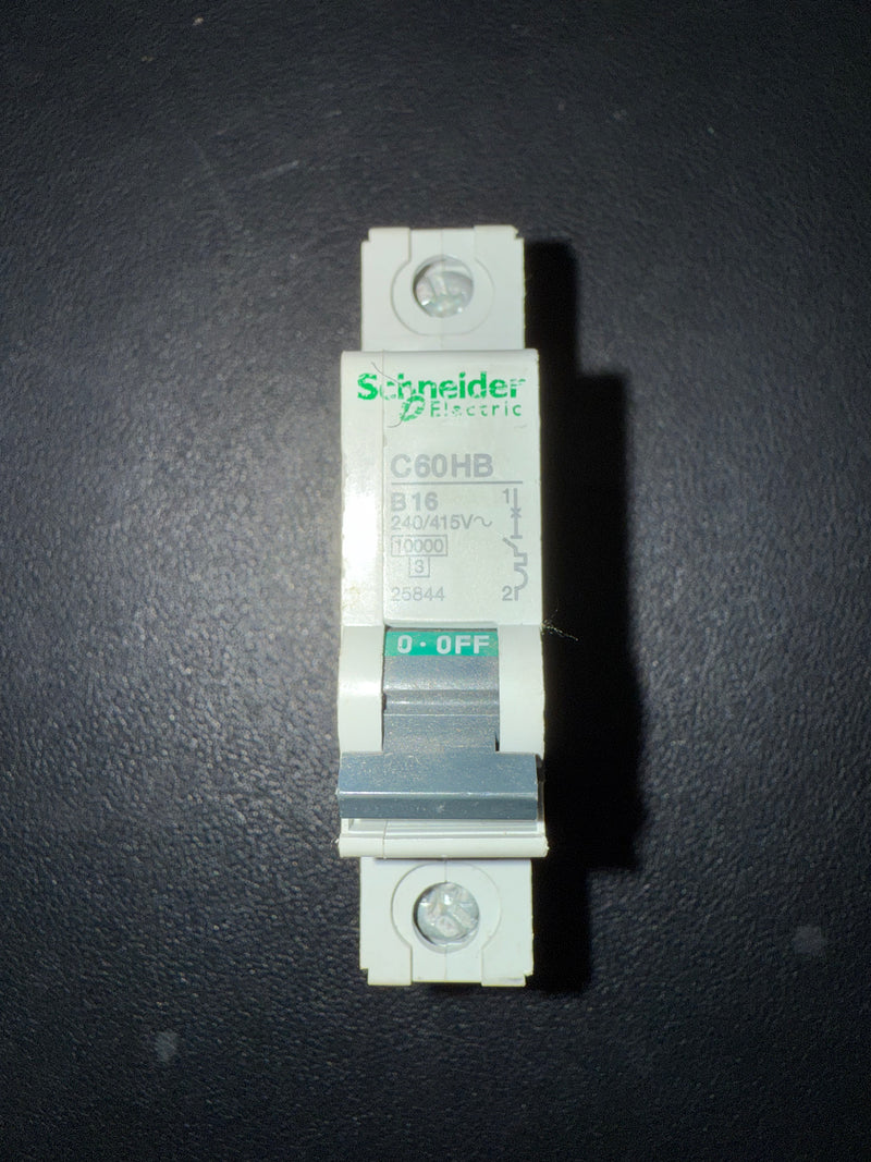 B16 Schneider Electric B16 16A MCB C60HB 25844 (Used)