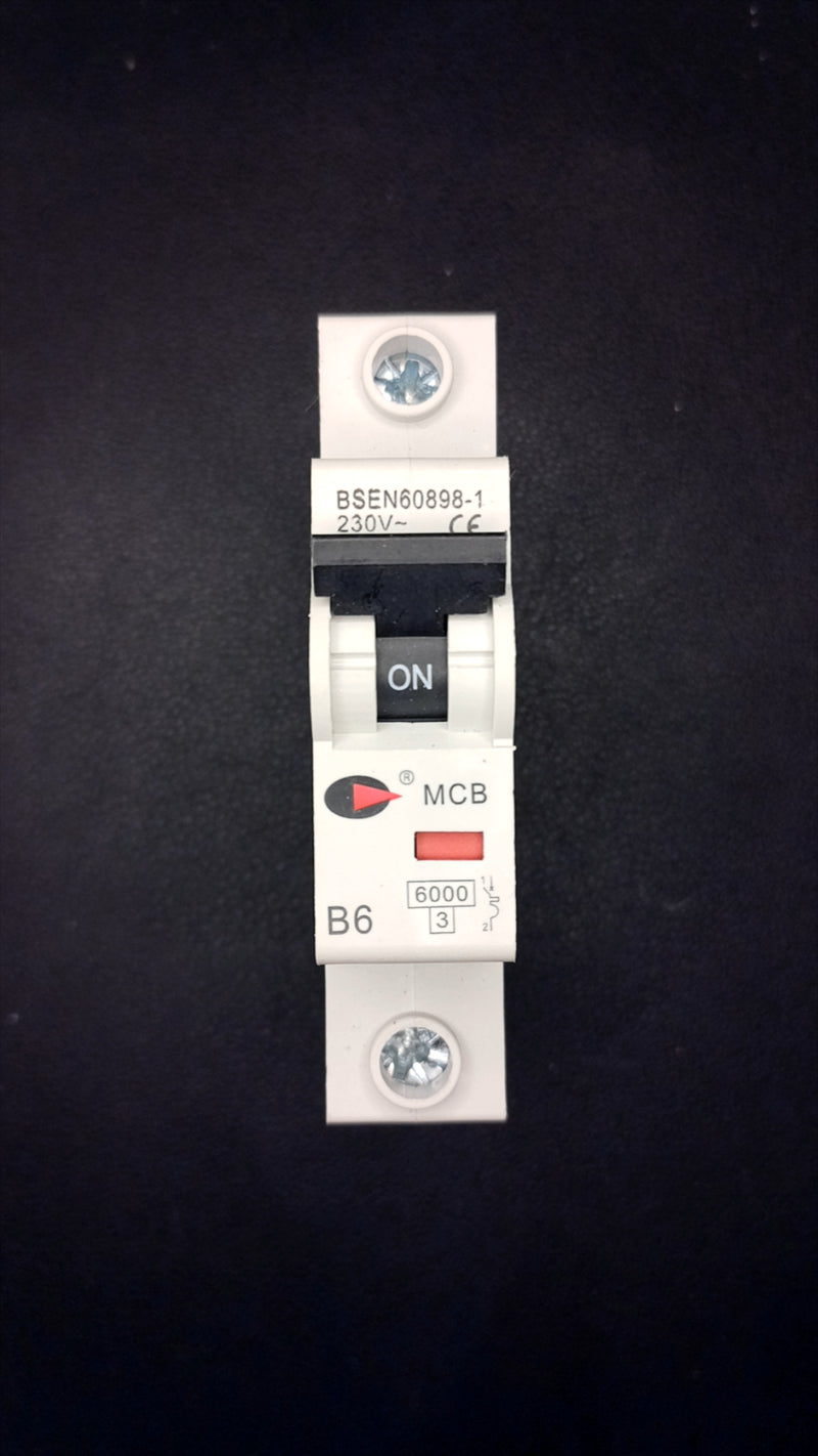 B6 Control Gear 6A Circuit Breaker (6kA, 1 Pole)