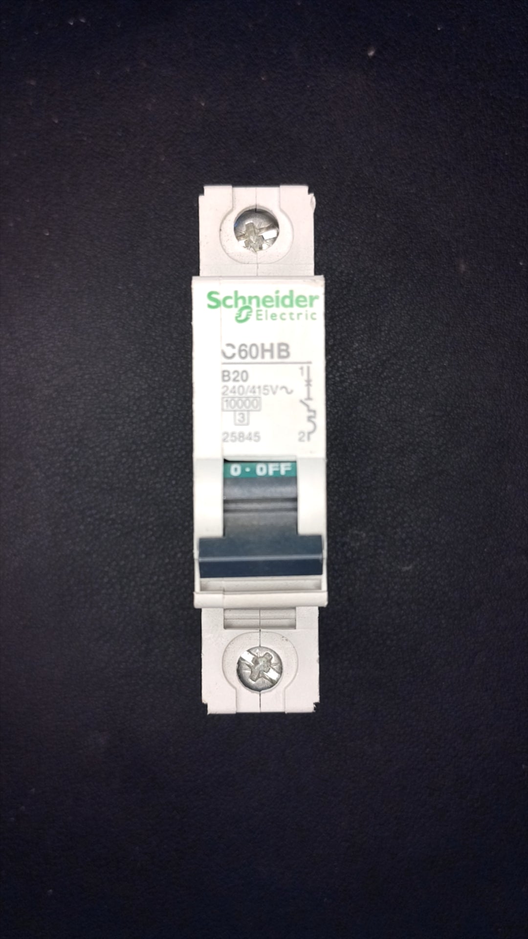 C20 Schneider C60HB 25845 20A MCB 1 Pole