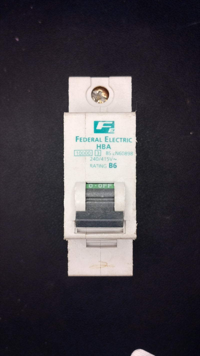 B6 Federal Electric HBA 6A MCB 1 Pole