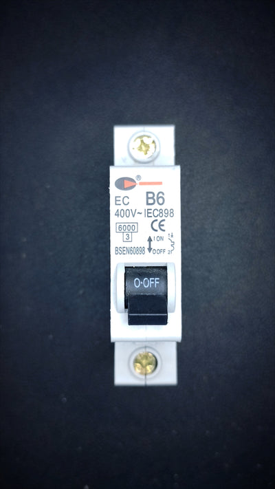 C6 Lewden EC 6A Circuit Breaker (Single Pole, 6000A Breaking Capacity)