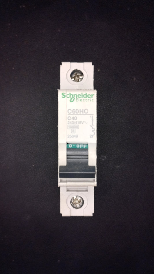 C40 Schneider C60HC 25649 40A MCB 1 Pole