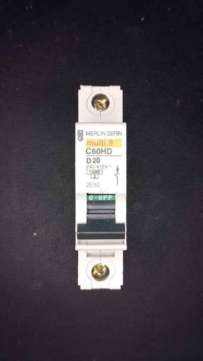 C20 Merlin Gerin C60HD 25702 20A MCB 1 Pole