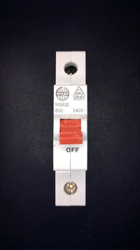 B32 Wylex NSB32 32A Single Pole MCB (Red Switch)