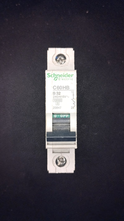 C32 Schneider Electric C60HB 25847 32A MCB 1 Pole