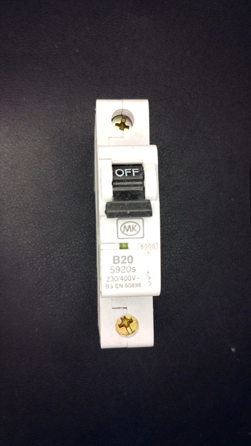 B20 MK 5920s 20A Single Pole Circuit Breaker