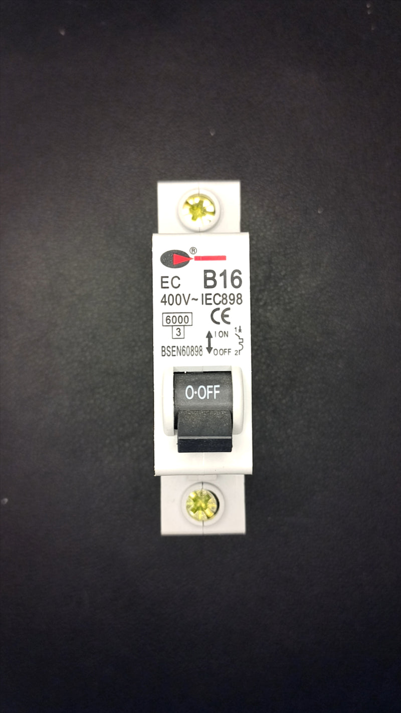 B16 Control Gear EC B16 16A MCB (1 Pole, 6000A)