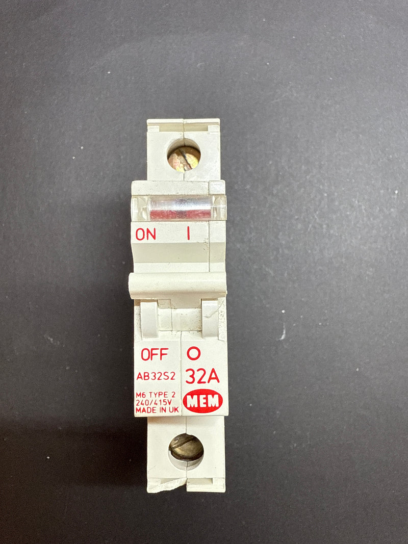 B32 MEM 32A Single Pole MCB (AB32S2)