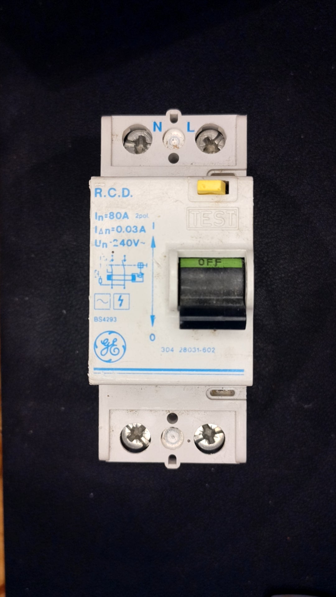 GE RCD 80 Amp 30mA 80A Double Pole (304 28031-602)