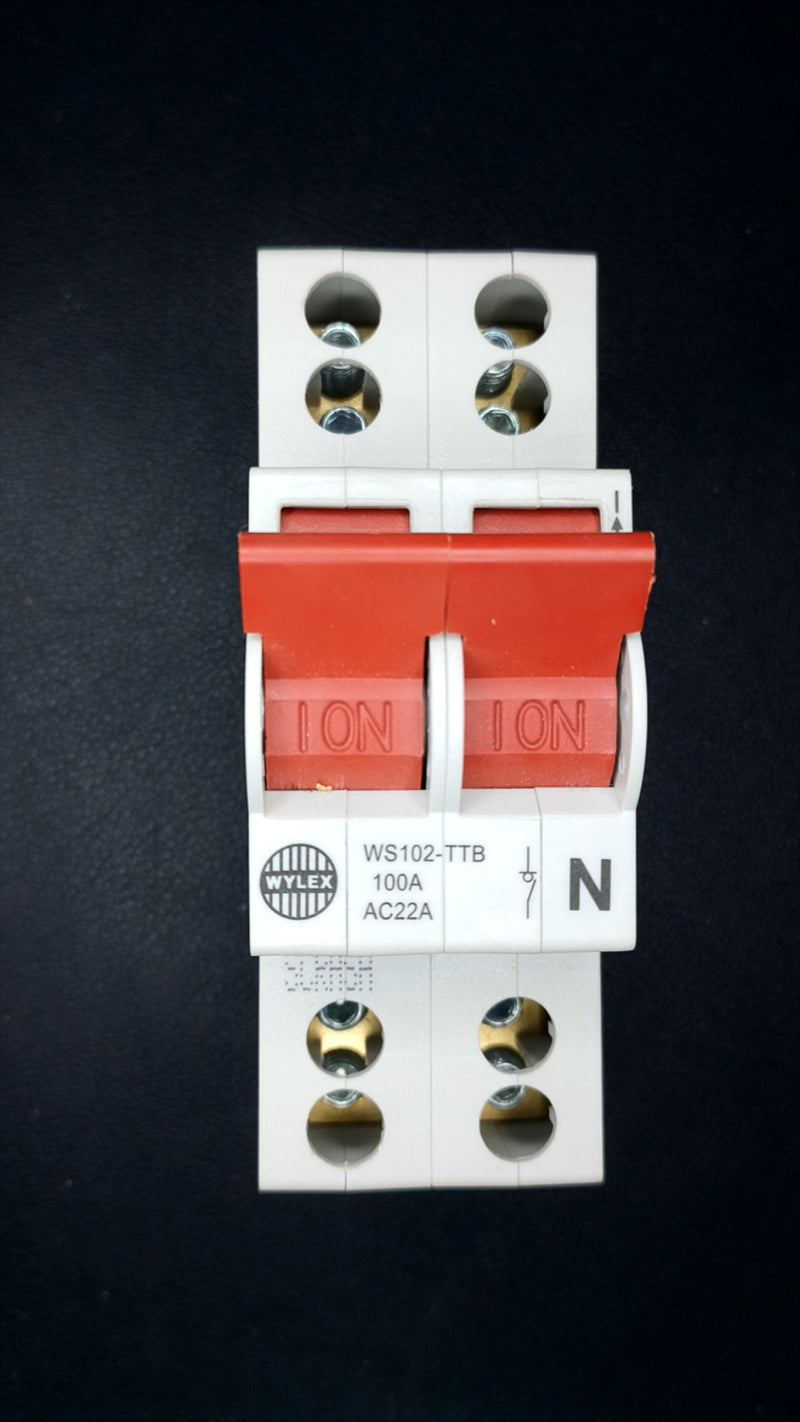 Wylex WS102-TTB 100A Double Pole Switch