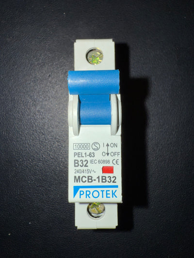 B32 Protek MCB-1b32 32A MCB (Single Pole)