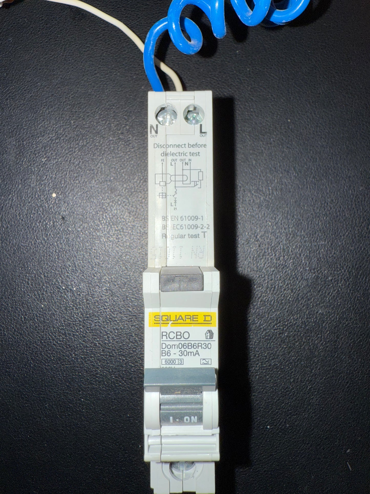 B6 Square D RCBO DOM06B6R30 B6 30ma 6000 6AMP (Used)