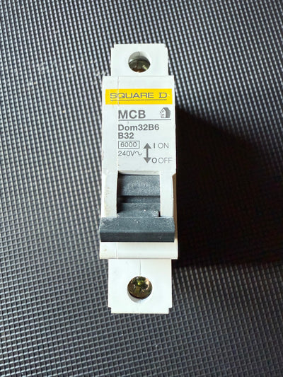 B32 SQUARE D 32 AMP (Curve B, 6kA) MCB Circuit Breaker DOMAE DOM32B6