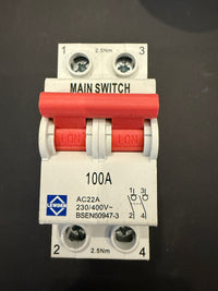 Lewden AC22A 100A Main Switch Isolator Disconnect (100AMP, Two Pole)