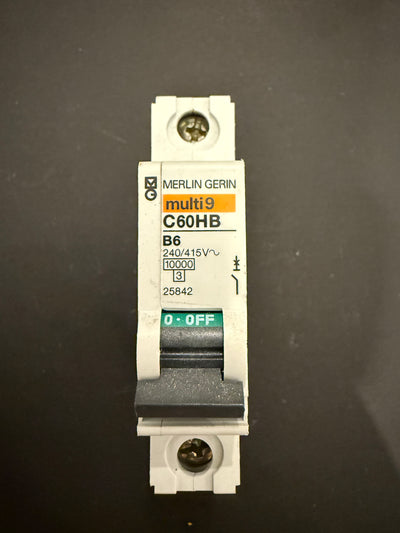 B6 Merlin Green B6 6A C60HB 25842 MULTI9 Circuit Breaker