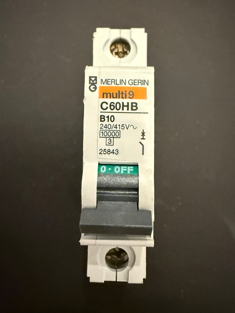 B10 Merlin Green 10A C60HB 25843 MULTI9 Circuit Breaker