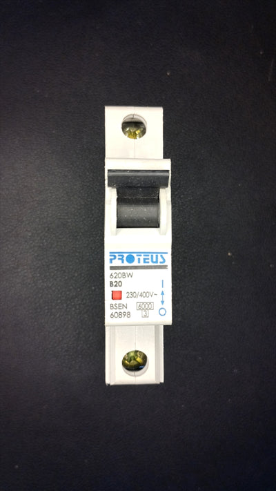 B20 Proteus 620BW 20A Circuit Breaker (Single Pole)