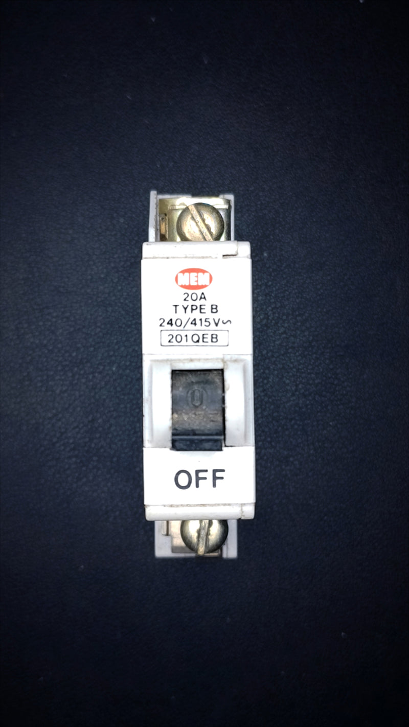 B20 MEM 201QEB 20A Circuit Breaker (Single Pole)