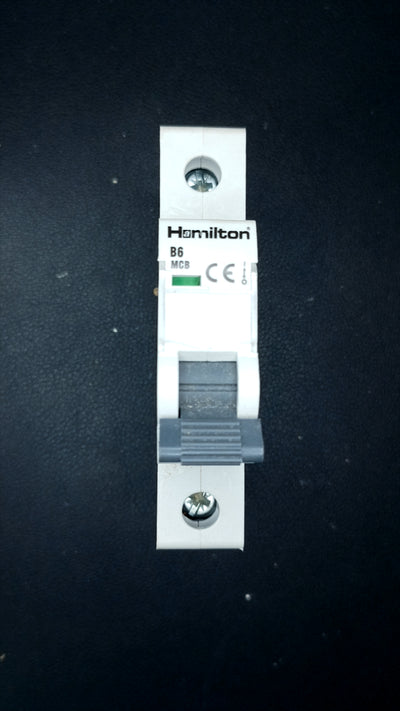 B6 Hamilton MCB 6 Amps (1 Pole, 6000A)