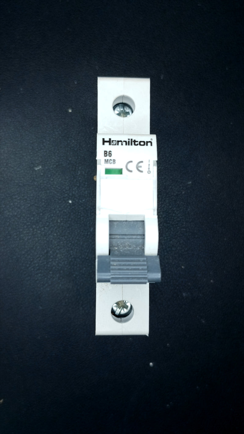 B6 Hamilton MCB 6 Amps (1 Pole, 6000A)