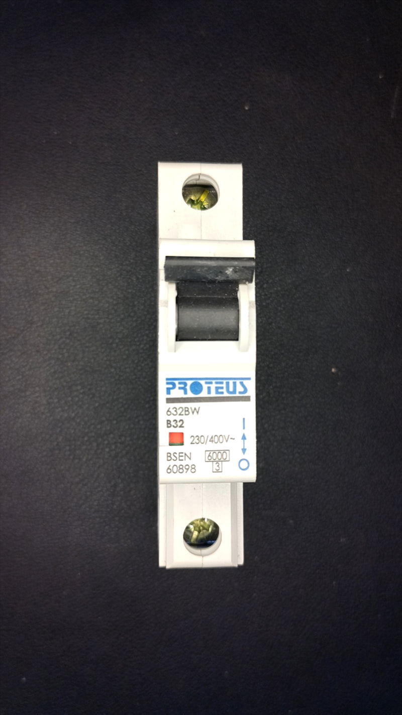 B32 Proteus 632BW 32A Single Pole MCB