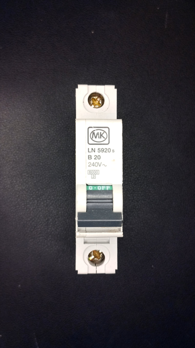 B20 MK LN 5920s 20A Single Pole MCB