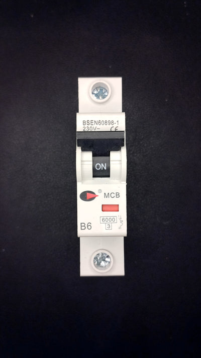 B6 Control Gear 6A Circuit Breaker (6kA, 1 Pole)