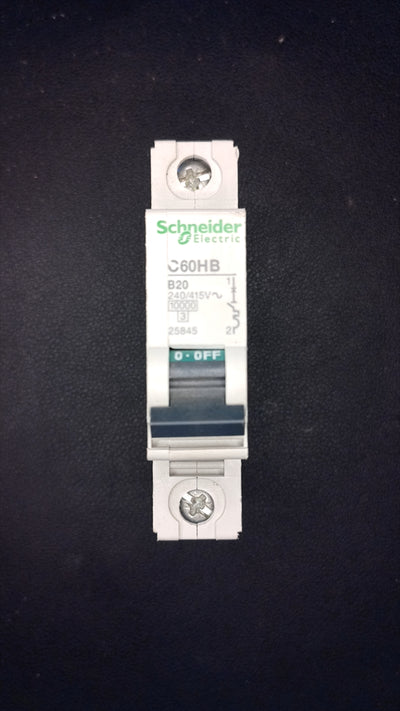 C20 Schneider C60HB 25845 20A MCB 1 Pole
