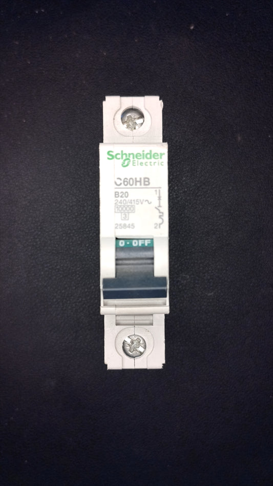 C20 Schneider C60HB 25845 20A MCB 1 Pole