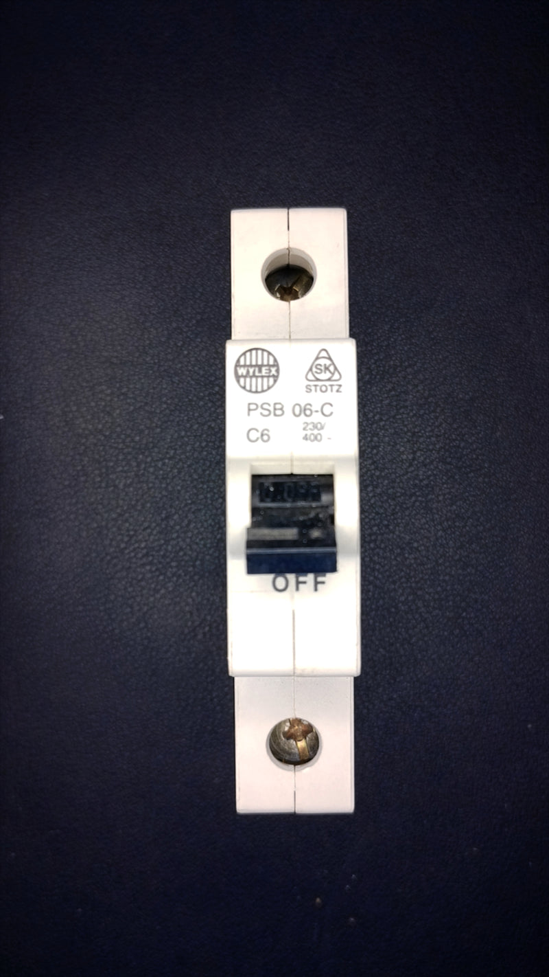 C6 Wylex PSB 06-C 6A Circuit Breaker (Single Pole)
