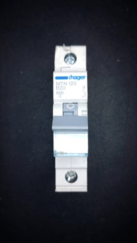 B20 Hager MTN120 20A Circuit Breaker (1 Pole, 6000A)