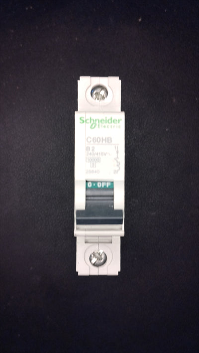 C2 Schneider 25840 C60HB 2A MCB 2 Pole