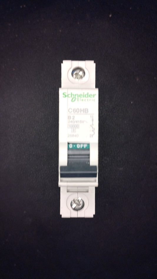 C2 Schneider 25840 C60HB 2A MCB 2 Pole