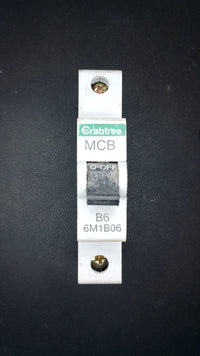 B6 Crabtree 6M1B06 6A MCB (6kA, 1 Pole)